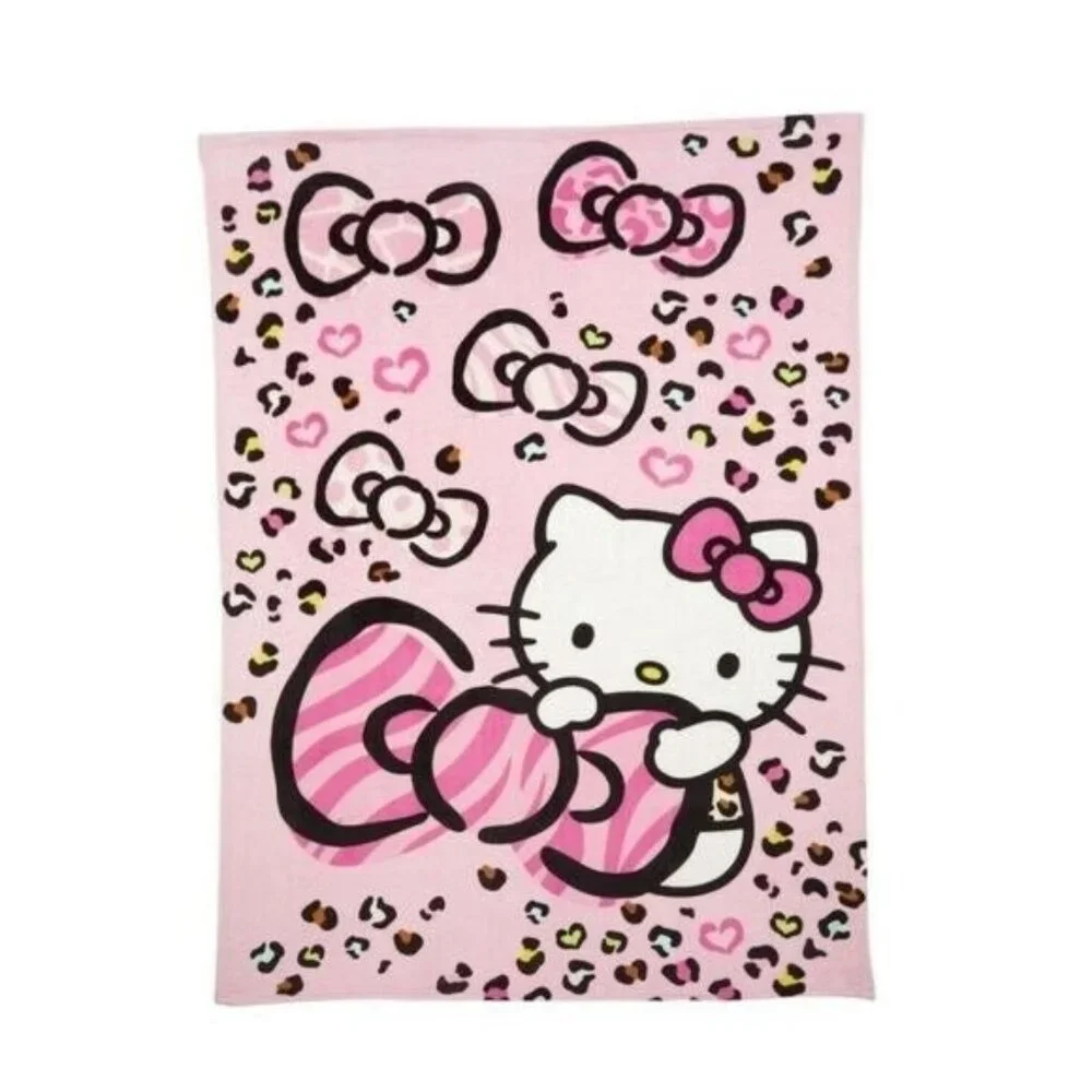 Hello Kitty Plush Blanket Size 62"x 90" Pink - Picture 7 of 7